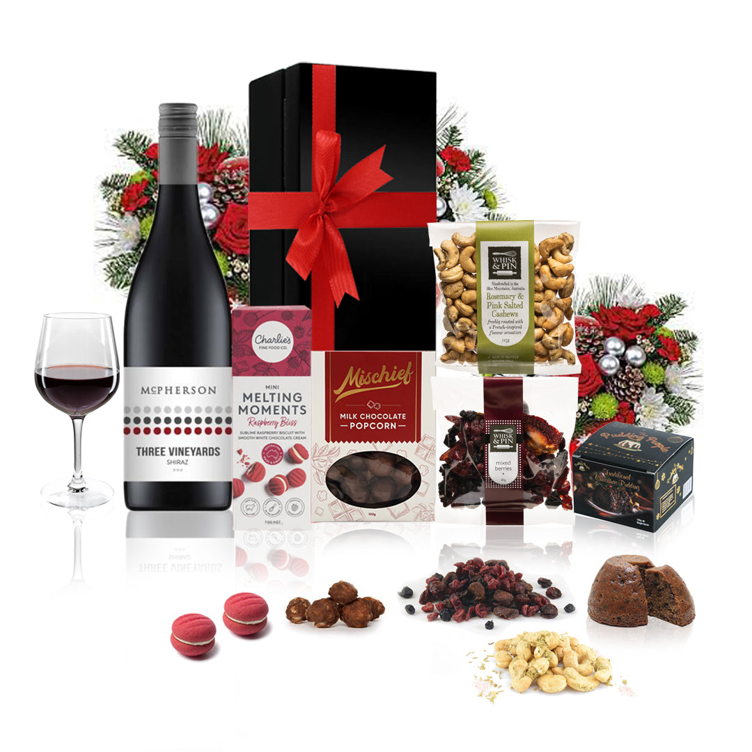 Red Wine & Christmas Pudding Gift Hamper-0