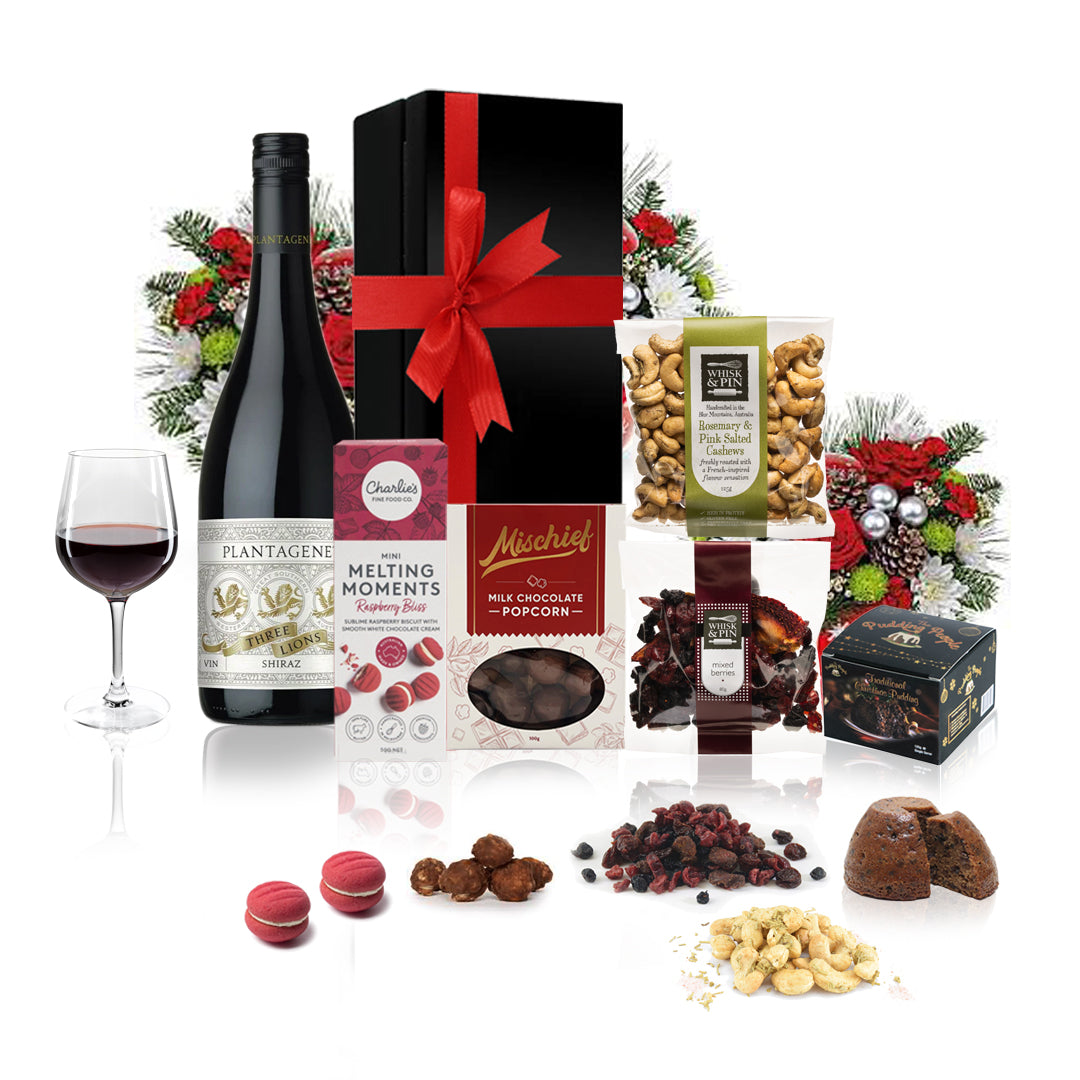 Red Wine & Christmas Pudding Gift Hamper-2